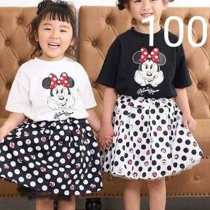 リトシー littc ディズニー ミニーフェイスティシャツ 100サイズ ホワイト
