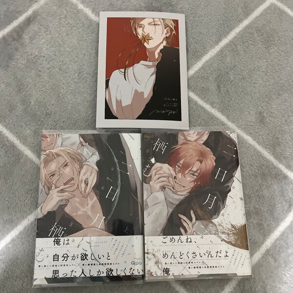 二日月に栖む 上下 ミギノヤギ アニメイト 小冊子 BL マンガ 特典 セット