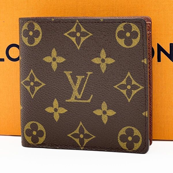 使用わずか LOUIS VUITTON ルイヴィトン モノグラム ポルトフォイユ マルコ 二つ折り 財布 M61665