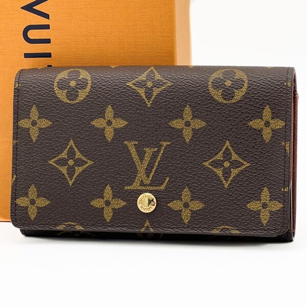 使用わずか LOUIS VUITTON ルイヴィトン モノグラム ポルトモネ ビエ トレゾール 二つ折り 財布 M61730
