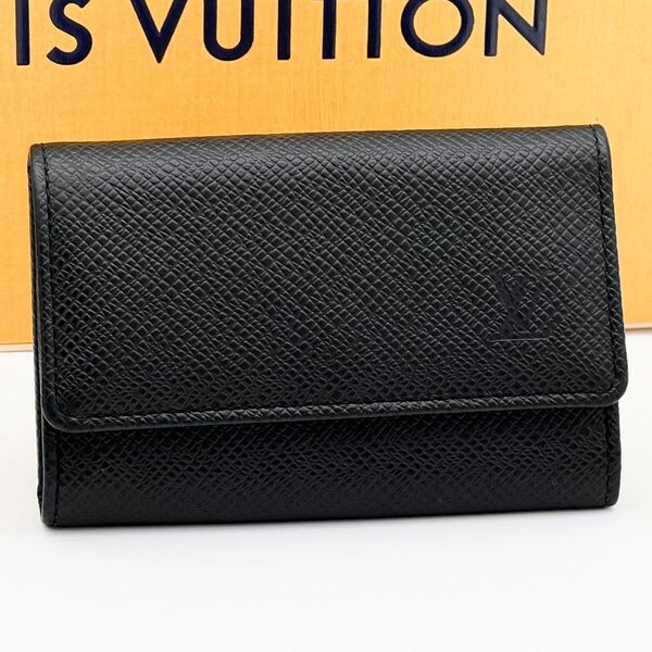 使用わずか LOUIS VUITTON ルイヴィトン タイガ ミュルティクレ6 キーケース 黒 M30532