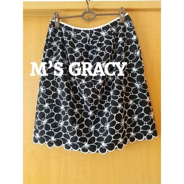 M’S GRACY★透かし刺繍花スカートエムズグレイシー
