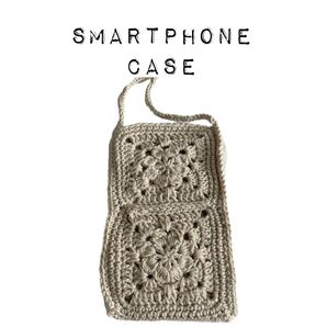ハンドメイド スマホケース かぎ針編み ベージュ