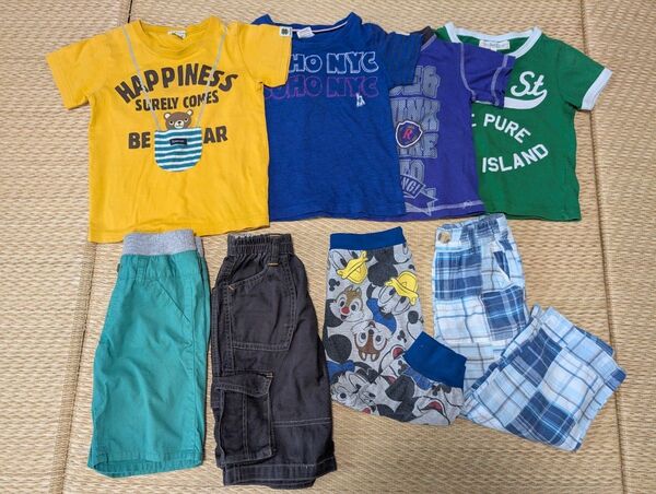 100サイズ 男の子半袖シャツ&短パン&長ズボン8点セット☆園着替え用にも☆美品あり☆まとめて