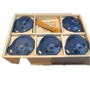 コバルト釉 茶碗蒸し皿 5客