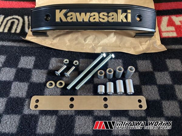 Z400FX フロント ステム エンブレム 取り付け ステー セット 三又 全年式 143mm カワサキ 純正部品 Z400J