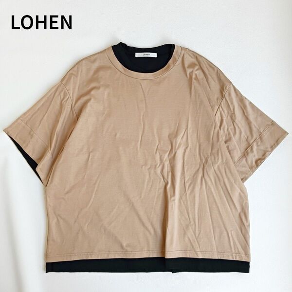 【極美品】 24SS ローヘン LOHEN バイカラーレイヤードTshirt 半袖Tシャツ 近年モデル 昨年モデル