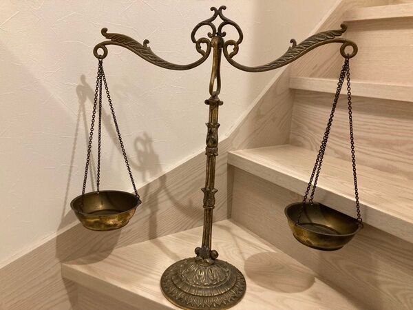 真鍮? アンティーク 天秤 バランススケール 高さ約60cm