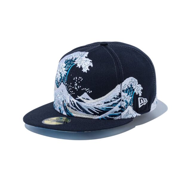 new era 59FIFTY 東京国立博物館 【葛飾北斎:冨嶽三十六景「神奈川沖浪裏」】 ネイビー 7 1/2 ニューエラ