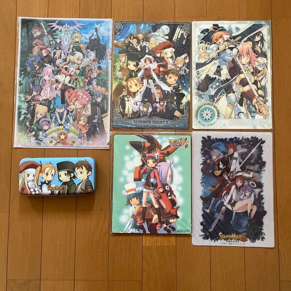 サモンナイト 下敷き クリアファイル 缶ケース
