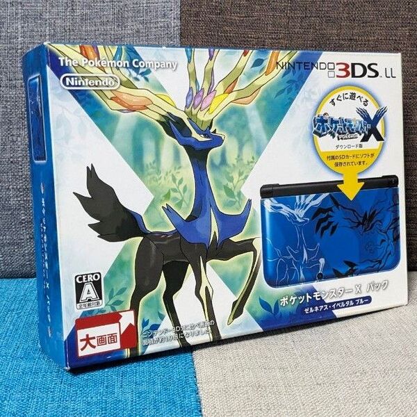 ☆極美品 ニンテンドー3DS LL ポケットモンスター X パック (ゼルネシア・イベルタル・ブルー)※ソフトなし 充電器付き