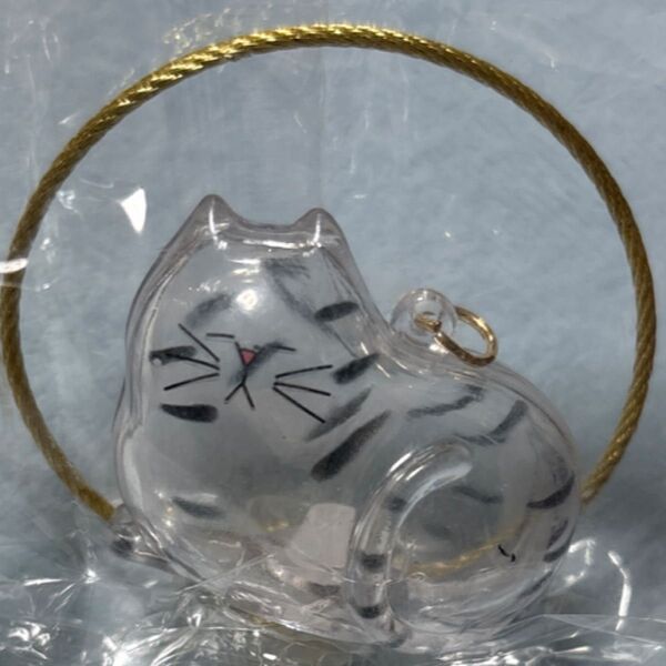 ラスト【サバトラ猫No.1】うちの子のけだまだま 海外品ガチャ 猫 キーホルダー クリア