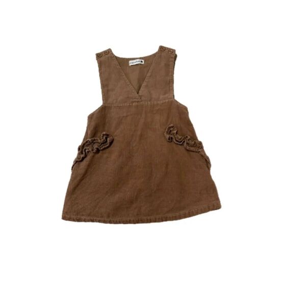 【BRANSHES ブランシェス】美品 ジャンパースカート ジャンスカ コーデュロイ 女の子 80
