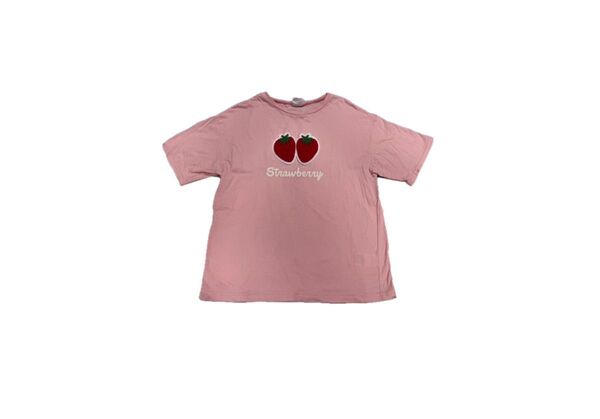【BREEZE ブリーズ】半袖Tシャツ いちごワッペン 可愛い キッズ 140