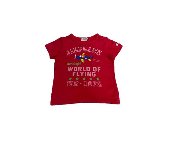 【ホットビスケッツ ミキハウス】半袖Tシャツ 飛行機 ベビーキッズ 80