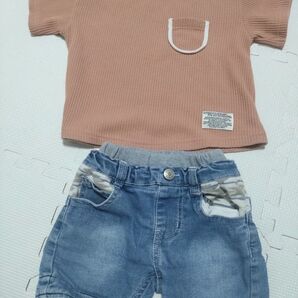 ベビー服 トップス デニムパンツ セット
