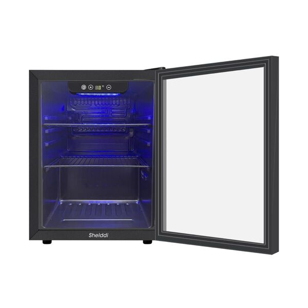 Shelddi 小型冷蔵庫 48L コンプレッサー式 おしゃれ 静音 ミニバー 省エネ 一人暮らし 1ドア 温度設定3-16℃