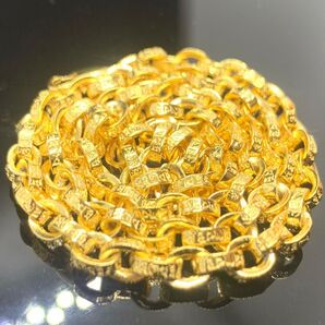 梵字彫 22k仕上げ ペーパーチェーン ロープチェーン ゴールド ネックレス アクセサリー