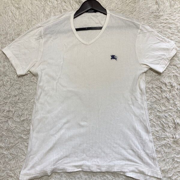 バーバリー カットソー ニット L 半袖 ホースロゴ Tシャツ ホワイト