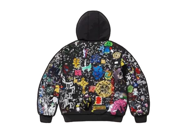 Supreme AOI Embroidered Hooded Work Jacket "Black"