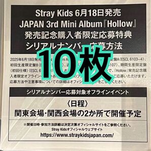 スキズ stray kids Hollow シリアル 応募券 10枚 未使用 発送のみ