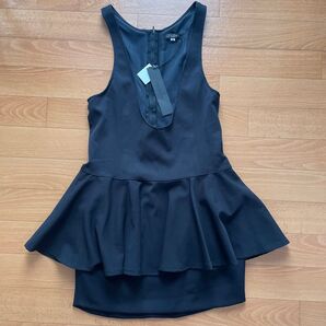 LIP SERVICE ノースリーブ ペプラム ワンピース 黒