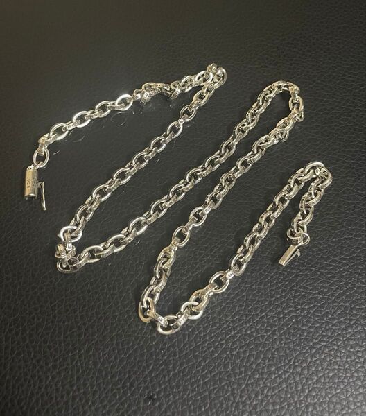 《美品》ペーパーチェーン ネックレス ペンダント チェーン シルバー925 silver クロス 刻印