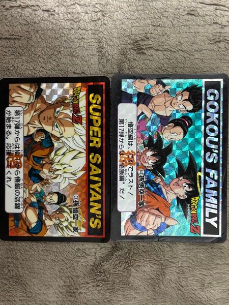ドラゴンボールZ カードダス 本弾 第16弾 孫悟空一家 未剥がし 剥がし済み 2枚セット 当時物 レア 希少