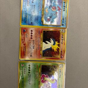 ポケモンカード 旧裏 3枚セット オーダイル バクフーン メガニウム 当時物 キラ 希少