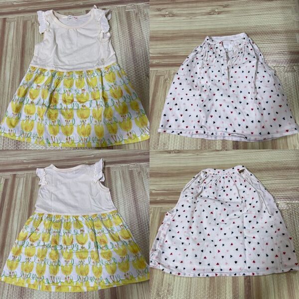 ニットプランナーの可愛いワンピース サイズ:80 H&M ハート柄 ワンピース サイズ:S(60〜70)