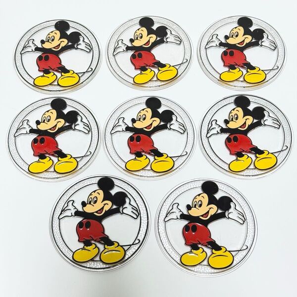 ディズニー ミッキーマウス クリア コースター 8枚セット レトロ Disney