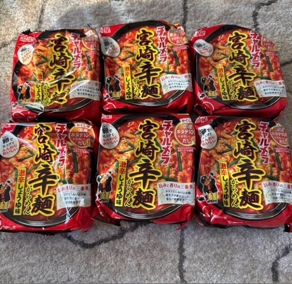 明星 チャルメラ 宮崎辛麺 6袋 インスタントラーメン 袋麺