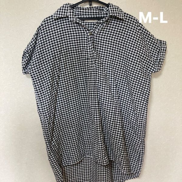 ギンガムチェック 半袖シャツ M-L