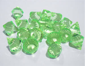 * prompt decision *20 piece * acrylic fiber beads * diamond cut 13×17mm* green 