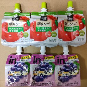 Minute Maid 朝リンゴ ×3 & inゼリー 巨峰味 ×3 まとめ売り