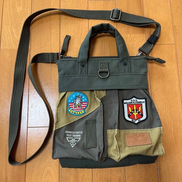 ★極美品★ アヴィレックス AVIREX TOP GUN トップガンミニヘルメットバッグ ショルダーバッグ