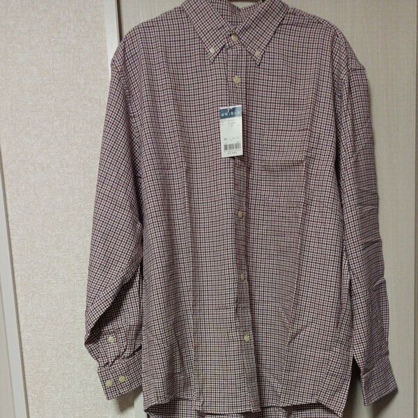 【タグ付き未使用品】 UNIQLO メンズ チェックシャツ Lサイズ 長袖 チェック柄 ユニクロ ボタンダウン