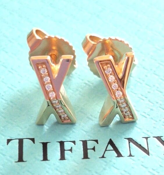 新品同様 TIFFANY アトラス ダイヤ ピアス ティファニー ローズゴールド