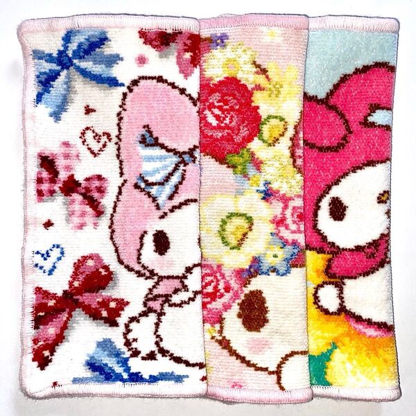 USED品 美品 FEILER フェイラー タオルハンカチ 3枚セット マイメロディ マイメロ マイメロちゃん
