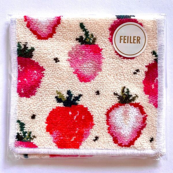 新品未使用品 ラブラリーバイフェイラー FEILER ハンカチポーチ ストロベリードット イチゴ いちご