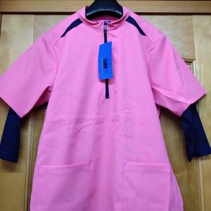 最終値・医療介護・スクラブ・レディースМサイズ。着丈約70cm吸水速乾・制電・透け防止・平置き約49cm.未使用タグ付き。