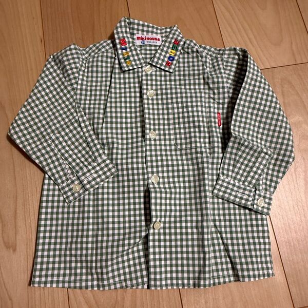 ミキハウス 上着 チェック柄シャツ サイズ90cm