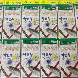 ★ 未使用 サビキ 金袖 仕掛け 10本針 12枚 タイガー針 ワンタッチ仕掛 アジ イワシ サバ サヨリ ★