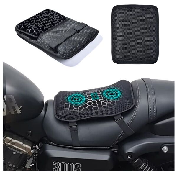 バイクシートクッション ゲルクッション 衝撃吸収 3Dメッシュシートカバー 断熱 日焼け止め 濡れ防止 換気バイク シートカバー