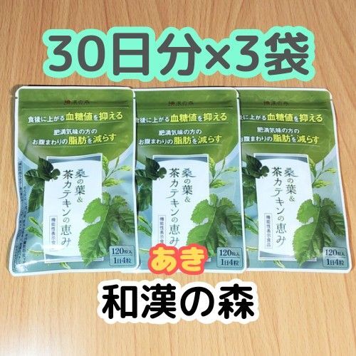 桑の葉&茶カテキンの恵み【30日分×3袋 】和漢の森 13時発送
