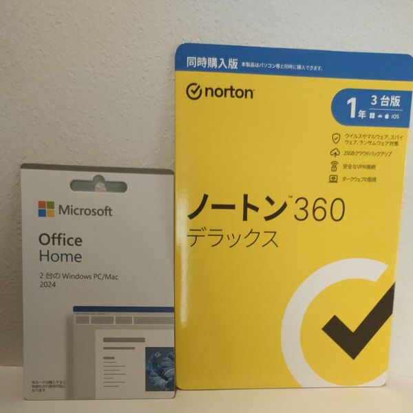 マイクロソフト Office Home 2024 2台分のWindowsユーザー PC/Mac ノートン360デラックスセット