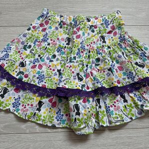 アナスイミニ 花柄 2段レース キュロットスカート