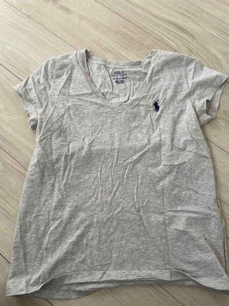 Polo Ralph Lauren グレー Vネック Tシャツ XS