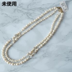 AIMER サイドポイントパール2連ネックレス 未使用 パール ネックレス ゴールド 結婚式 二次会 パールネックレス