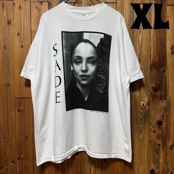 XL シャーデー Sade ビンテージ加工Tシャツ 白T ホワイト